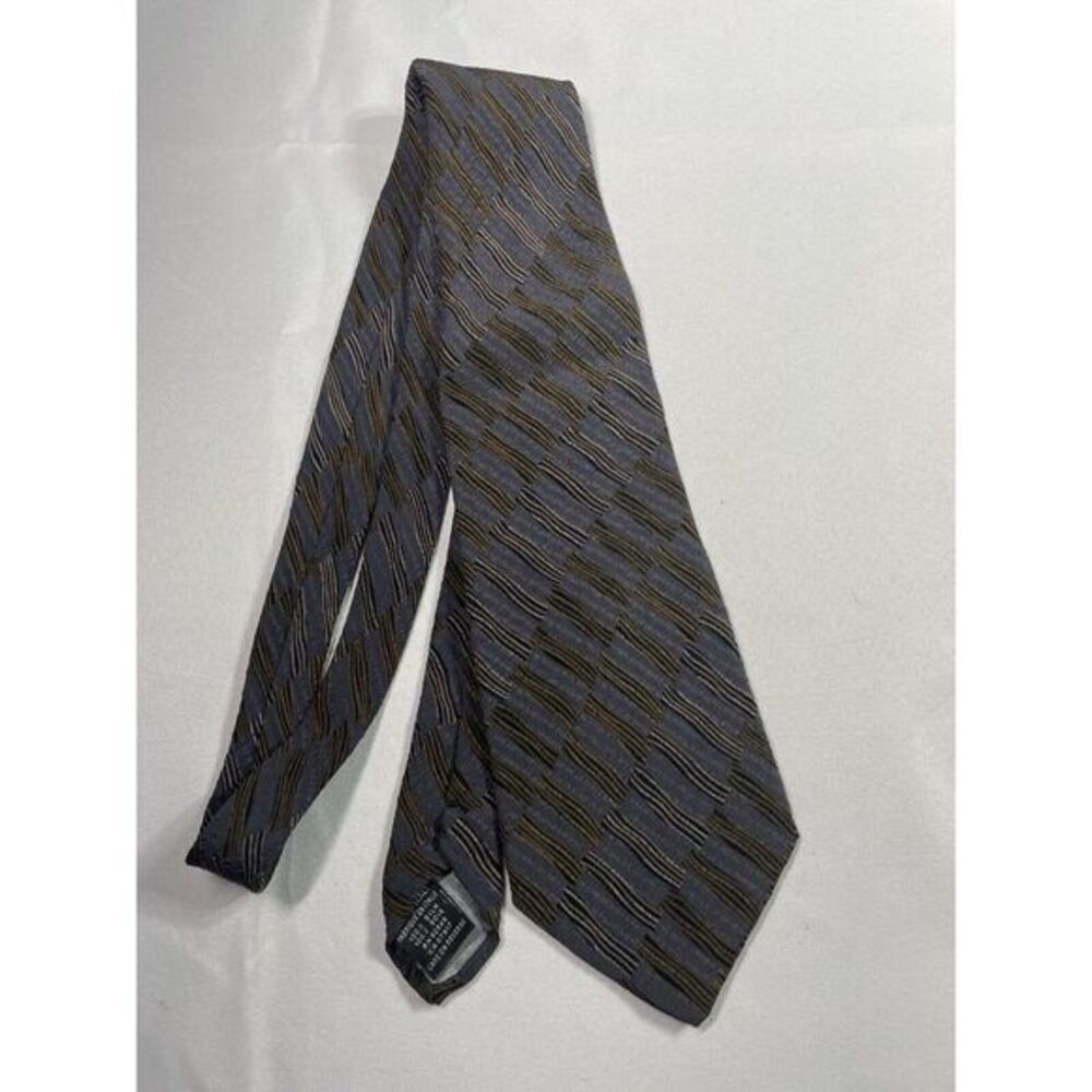 Men's MONDO DI MARCO Silk NECKTIE Tie MADE IN ITALY Gray Striped